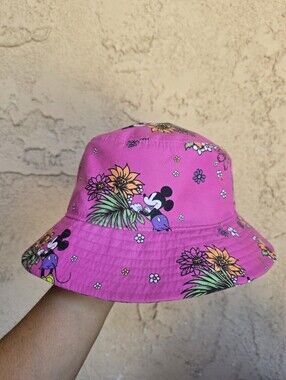 Disney Neff Mickey Mouse Pink Floral Bucket Hat Adult Unisex Multicolor